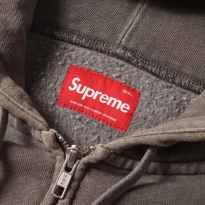 24SS オーバーダイ スモールBOXロゴ ジップ スウェットパーカー(Overdyed Small Box Zip Up Hooded Sweatshirt)