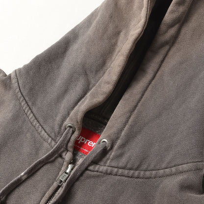 24SS オーバーダイ スモールBOXロゴ ジップ スウェットパーカー(Overdyed Small Box Zip Up Hooded Sweatshirt)