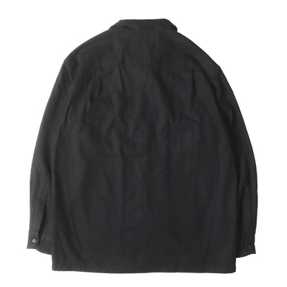 [近年モデル ブラック 無地] オープンカラー ウール ボード シャツ (BOARD SHIRT JAC)