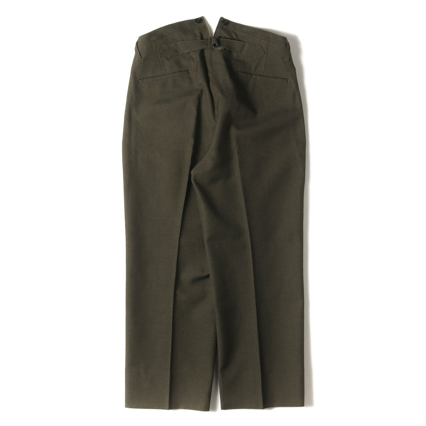 シンチバック付き ウールサージ トラウザーズパンツ