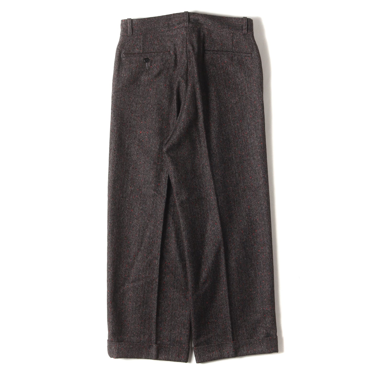 ストライプ ミックス ヘリンボーン ウール ワークパンツ