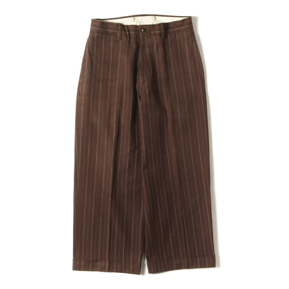 ストライプ ヘリンボーン ワークパンツ