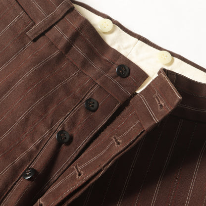 ストライプ ヘリンボーン ワークパンツ