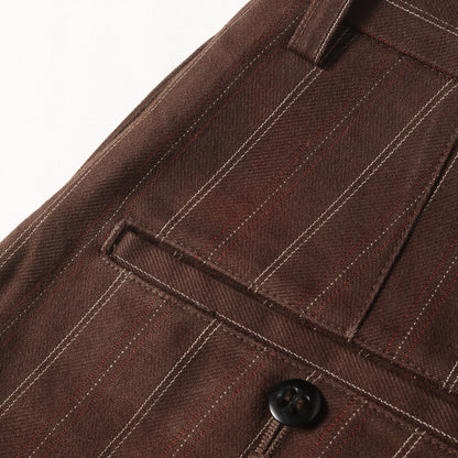 ストライプ ヘリンボーン ワークパンツ