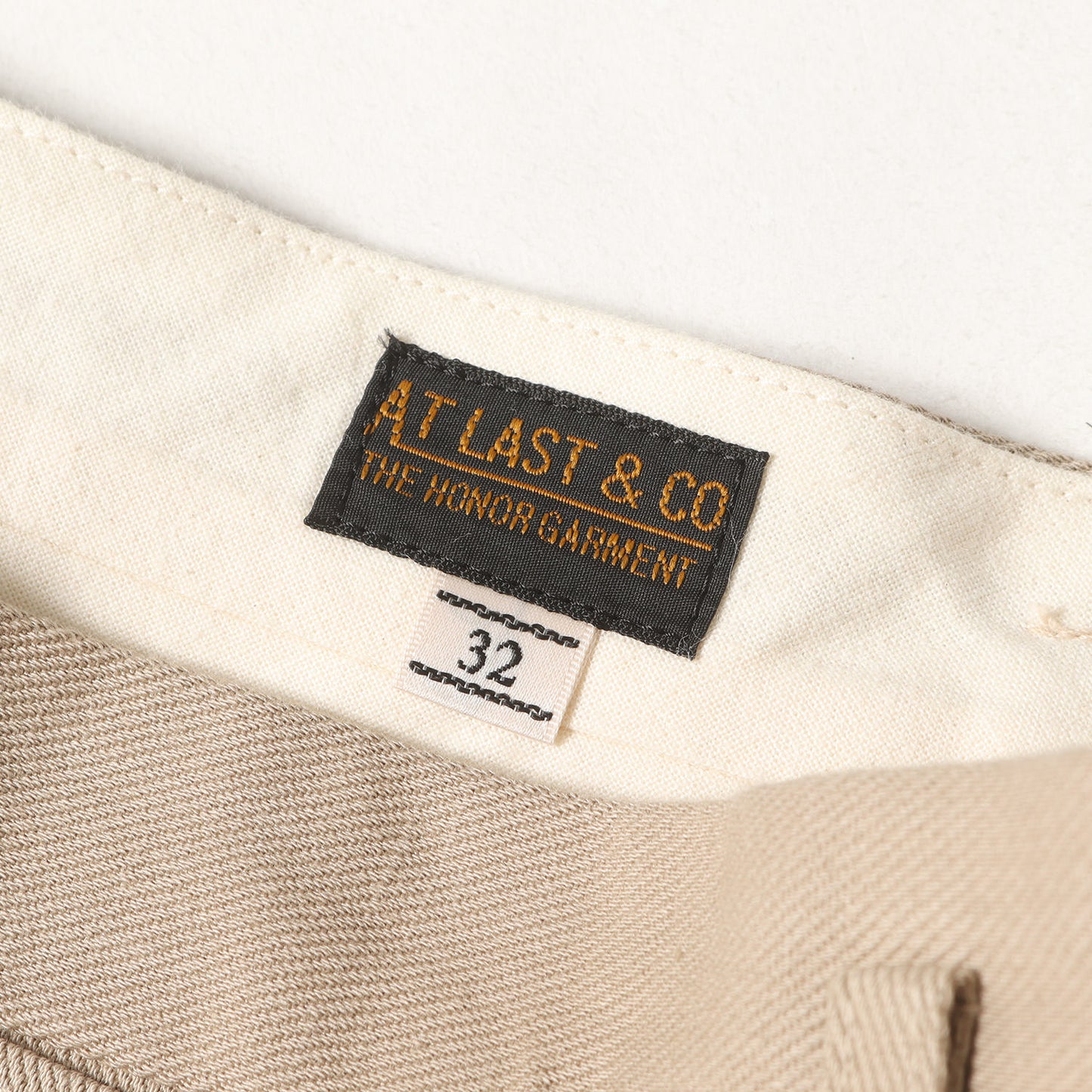 2タック コットン/リネン ツイル ワーク トラウザーズパンツ