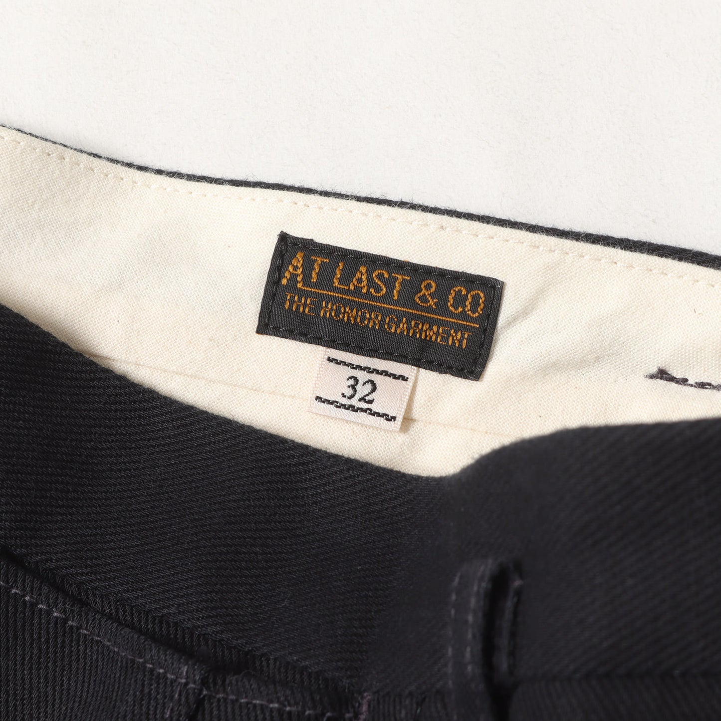 2タック コットン/リネン ツイル ワーク トラウザーズパンツ