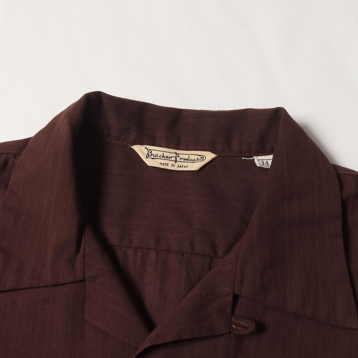 BUTCHER PRODUCTS シャドーストライプ オープンカラーシャツ