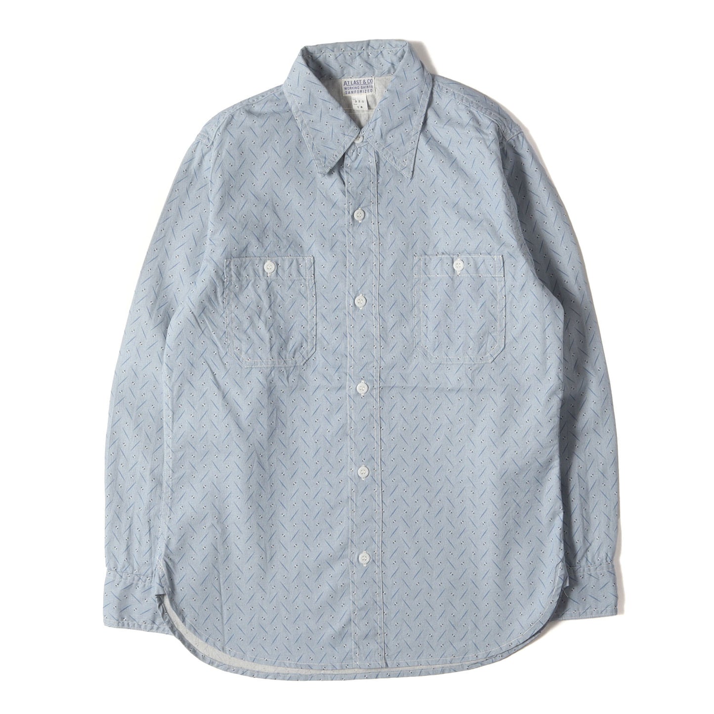 Lot.320 総柄プリント ヘリンボーン ワークシャツ