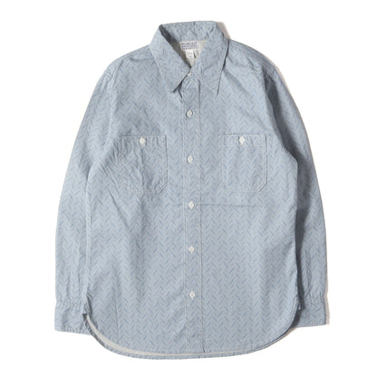 Lot.320 総柄プリント ヘリンボーン ワークシャツ