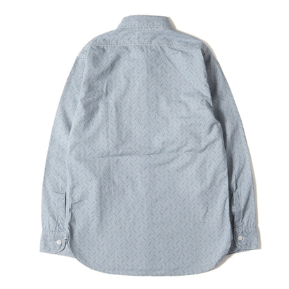 Lot.320 総柄プリント ヘリンボーン ワークシャツ