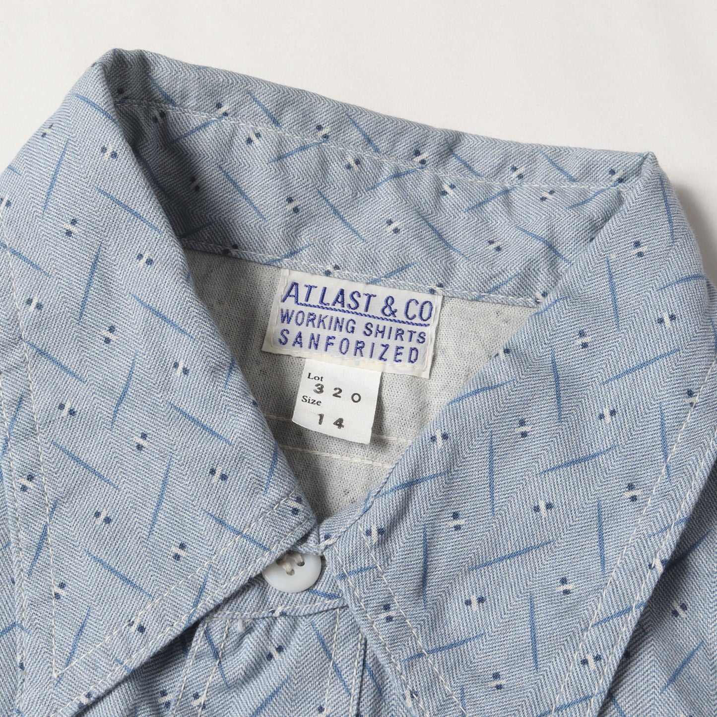 Lot.320 総柄プリント ヘリンボーン ワークシャツ