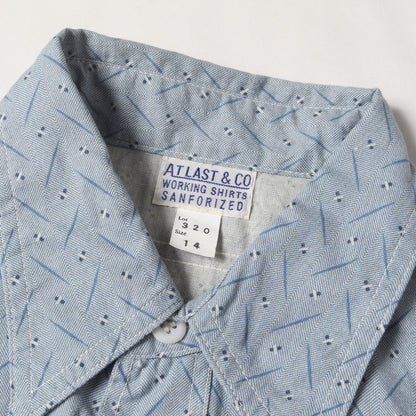 Lot.320 総柄プリント ヘリンボーン ワークシャツ