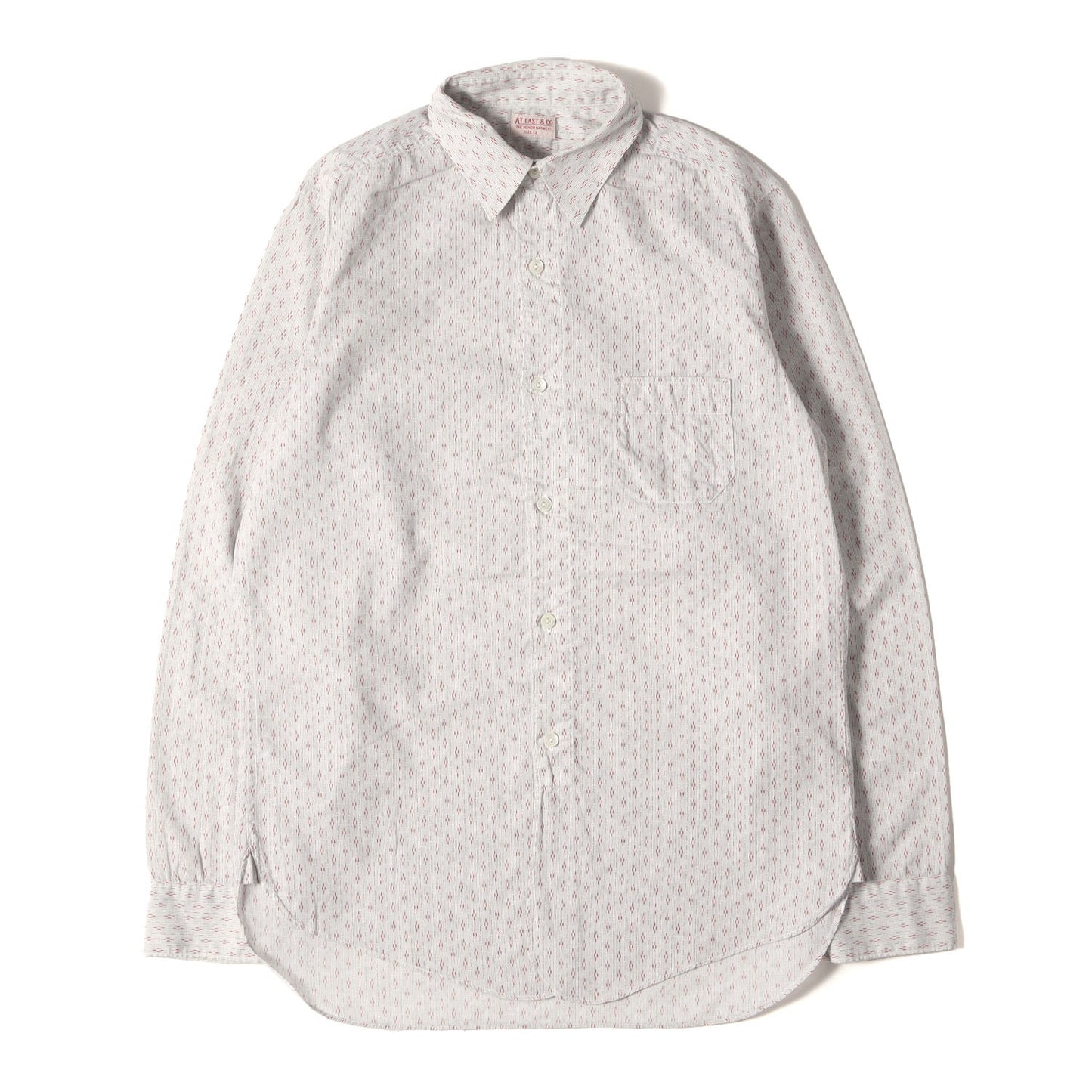 チンスト付き プリントストライプ ワークシャツ