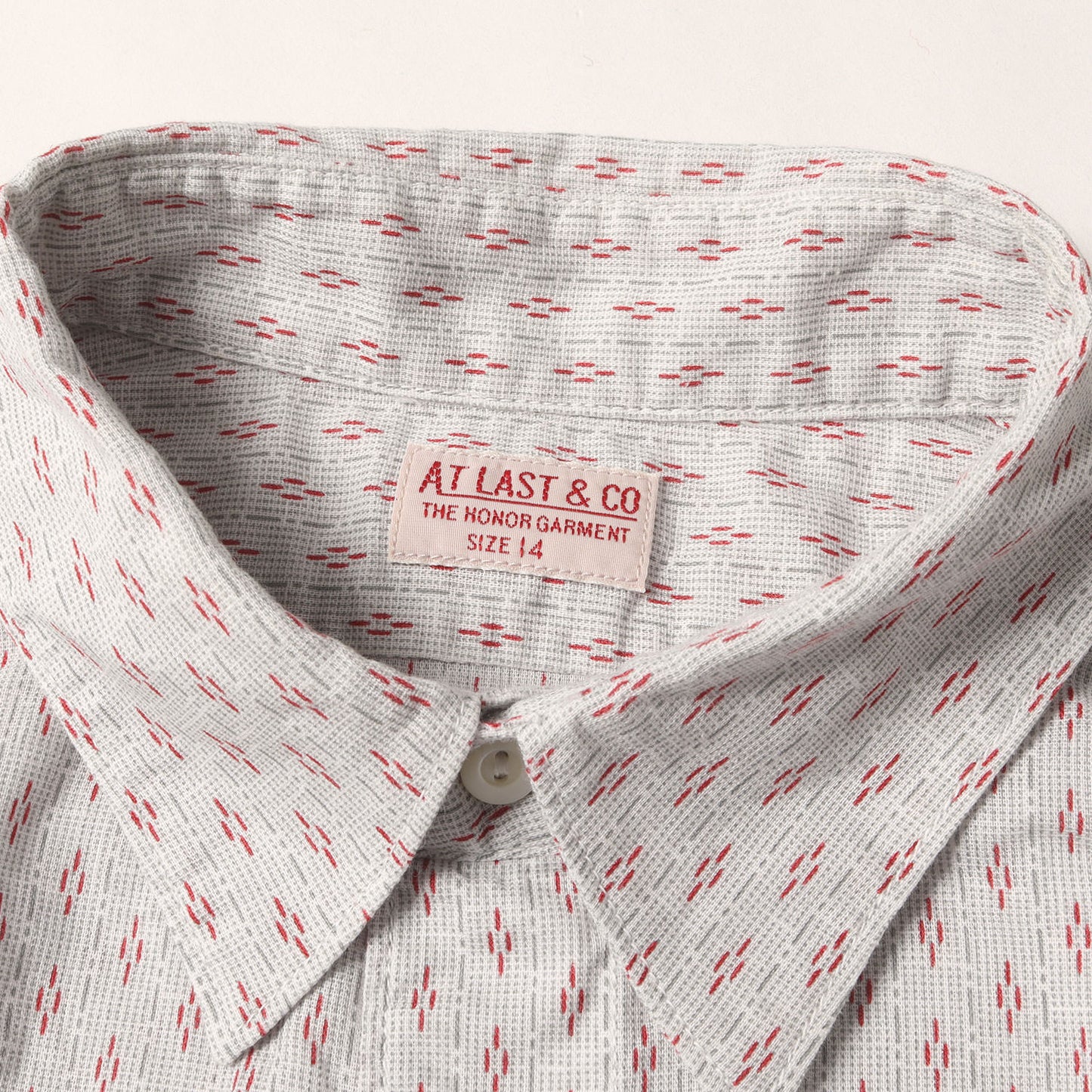 チンスト付き プリントストライプ ワークシャツ