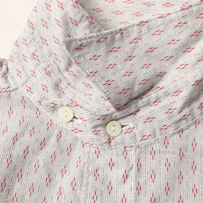 チンスト付き プリントストライプ ワークシャツ