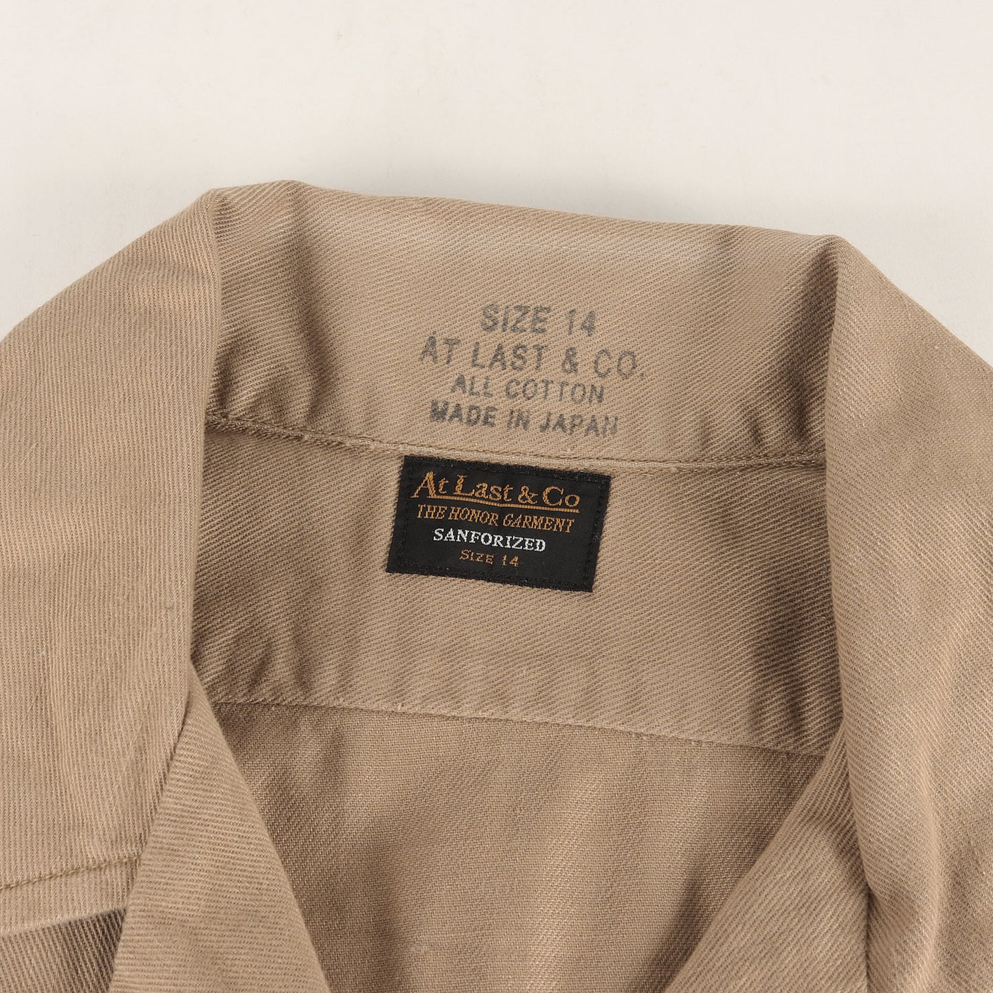 コットンツイル オープンカラー ワークシャツ