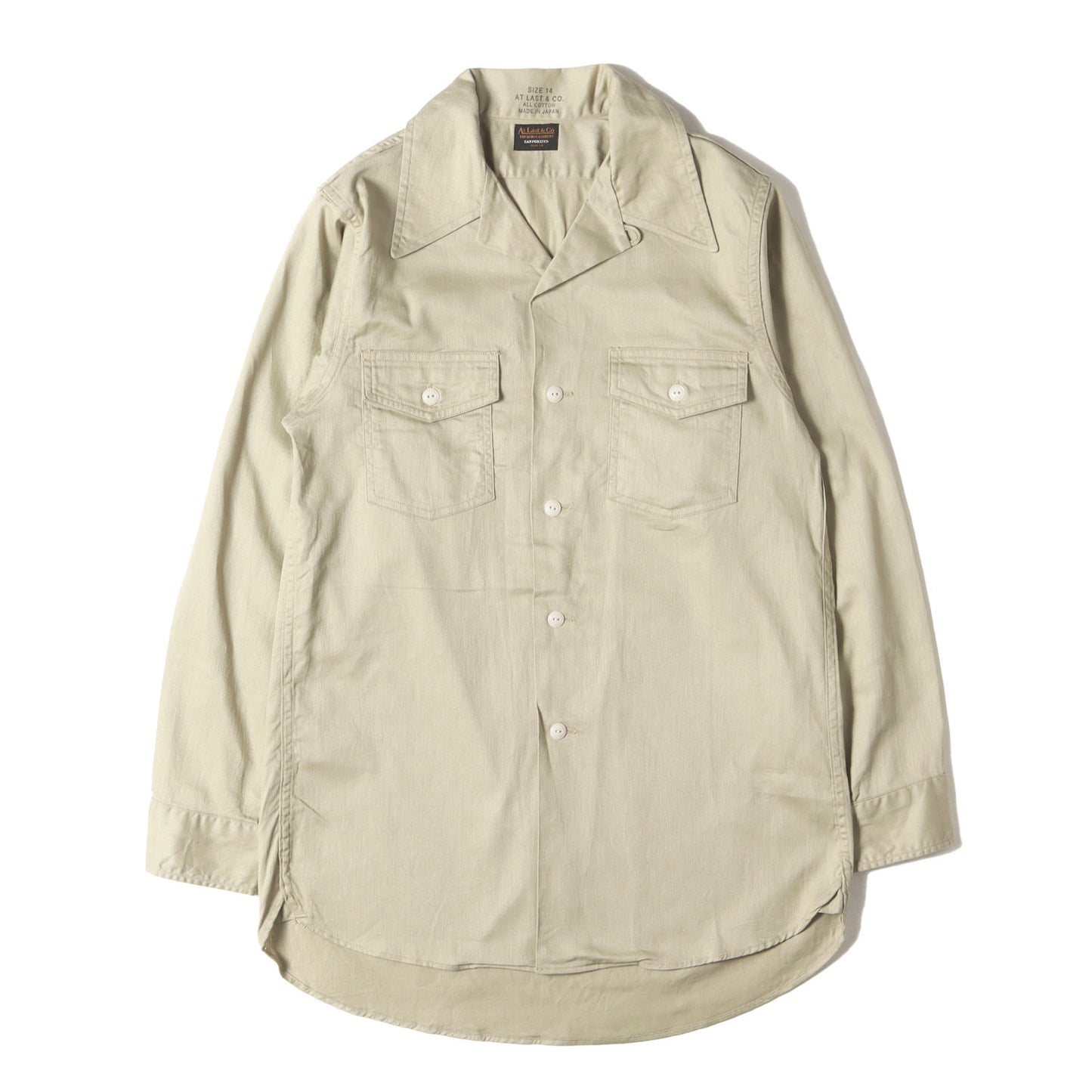 コットンツイル オープンカラー シャツ