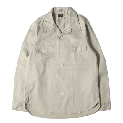 コットンツイル オープンカラー ワークシャツ