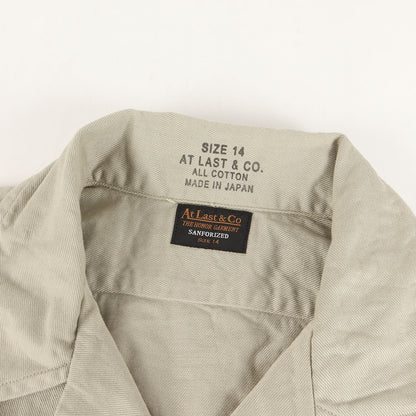 コットンツイル オープンカラー ワークシャツ