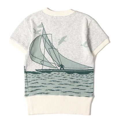 BUTCHER PRODUCTS ヨット柄 ジャガード 半袖ニット