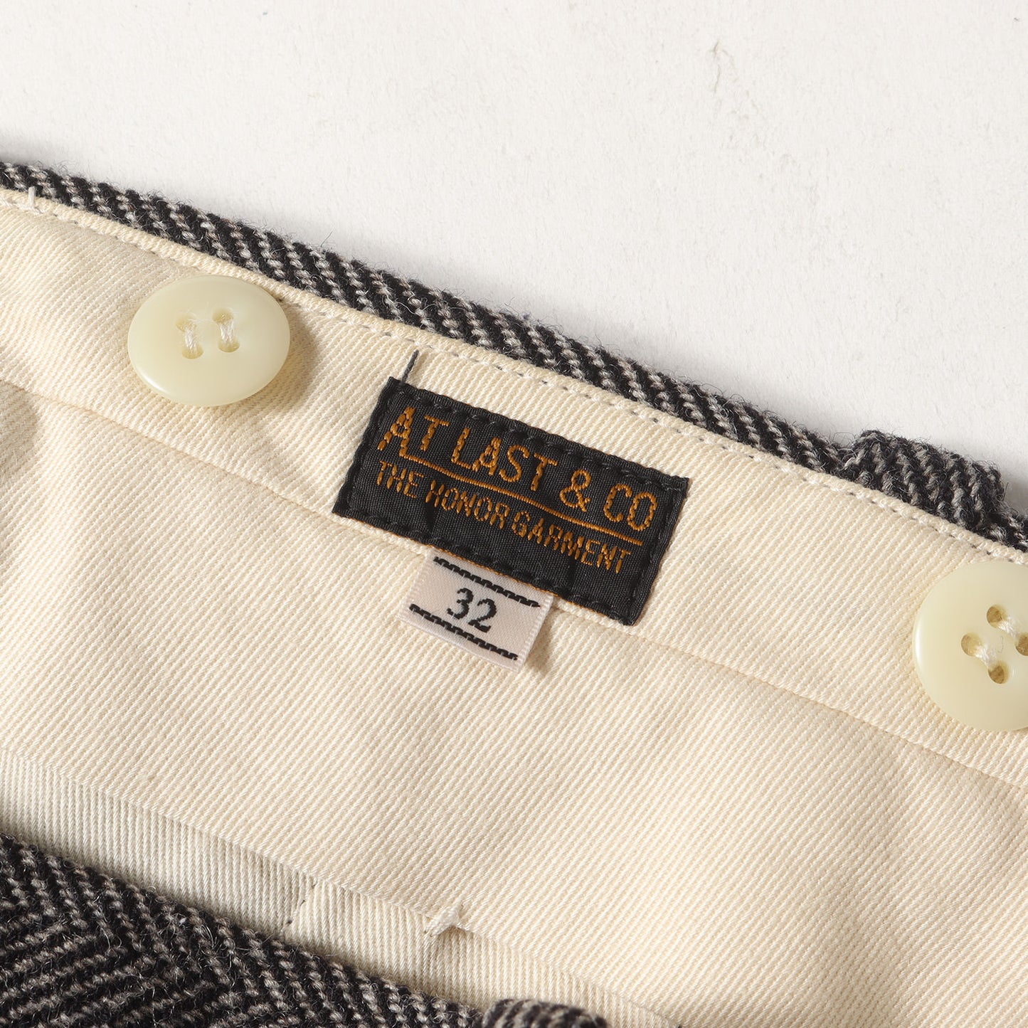 ヘリンボーン ツイード ウール トラウザーズパンツ