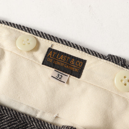 ヘリンボーン ツイード ウール トラウザーズパンツ