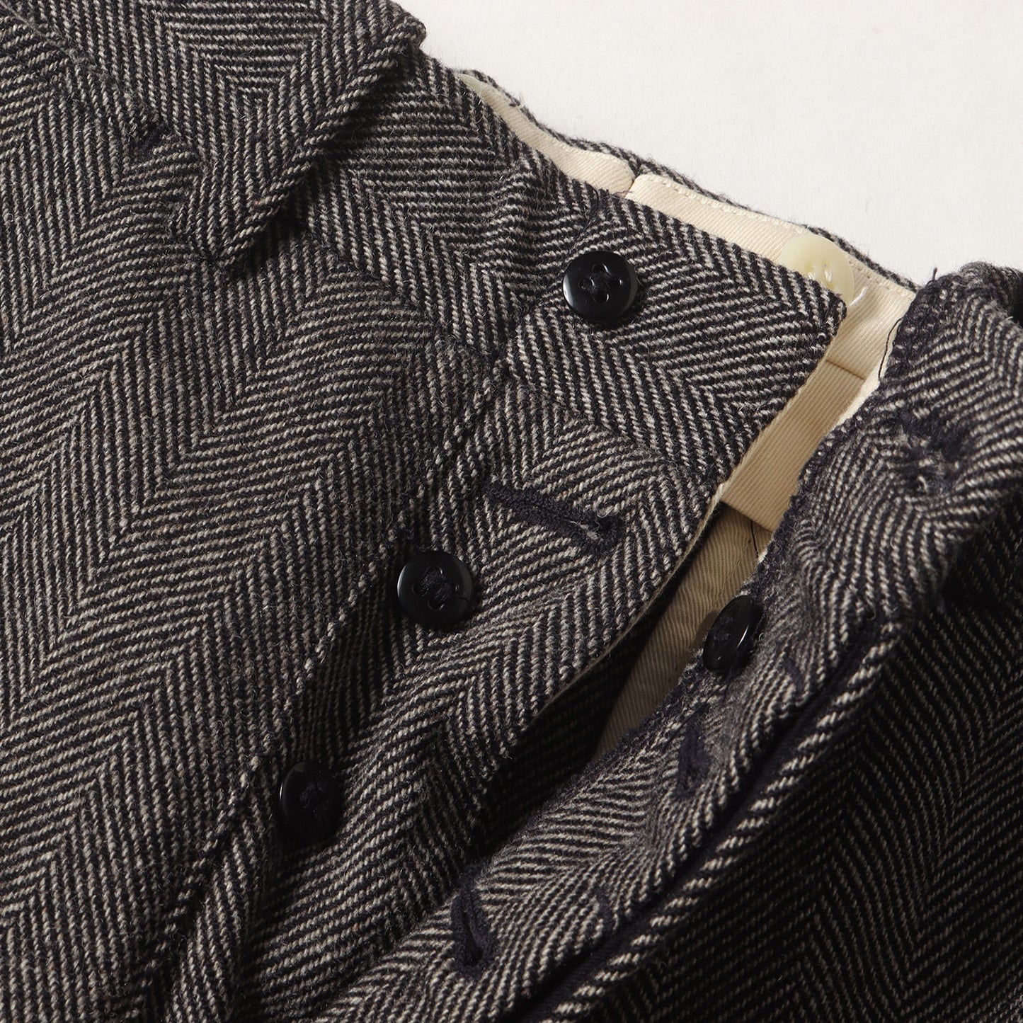 ヘリンボーン ツイード ウール トラウザーズパンツ