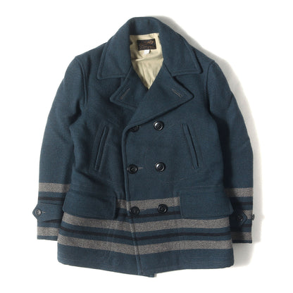 ボーダー ウール ブランケット Pコート(WOOL BLANKET COAT)