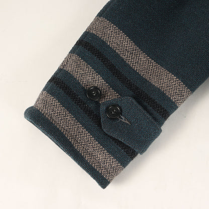 ボーダー ウール ブランケット Pコート(WOOL BLANKET COAT)