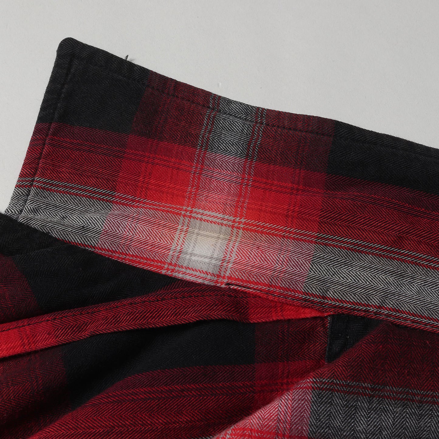 オンブレチェック オープンカラーシャツ