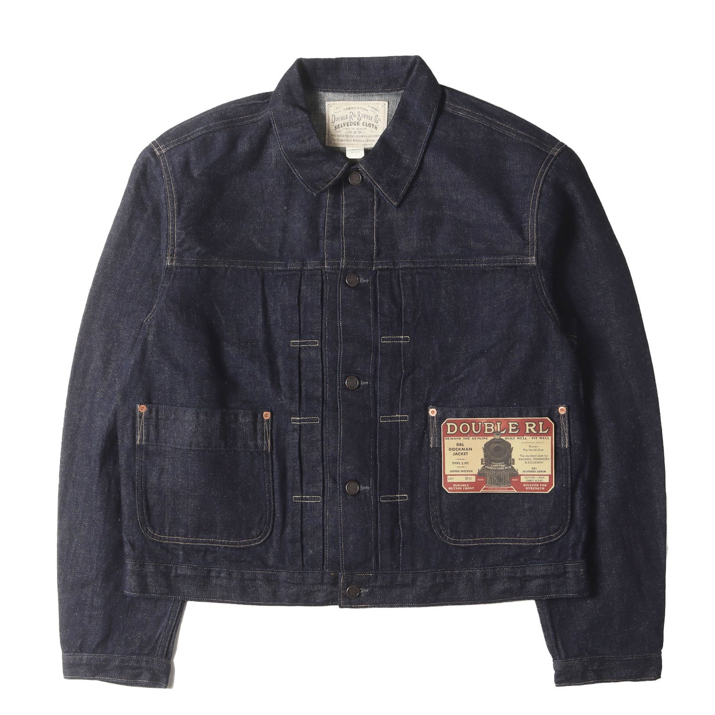 25SS レイルロード刺繍 ドックマン デニムジャケット (DOCKMAN JKT UNLINED TRUCKER JACKET)