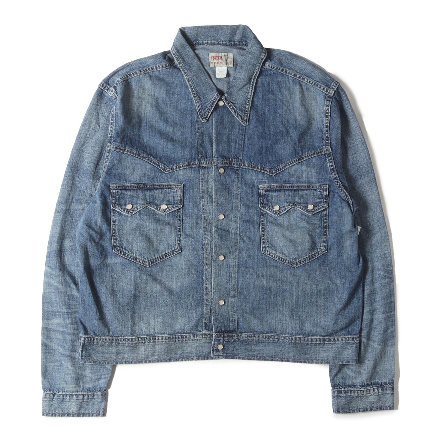 [近年モデル] ヴィンテージ加工 デニム ウエスタン ジャケット (Hewson Indigo Denim Western Jacket)