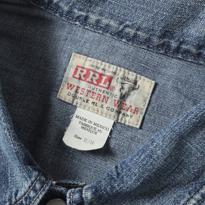 [近年モデル] ヴィンテージ加工 デニム ウエスタン ジャケット (Hewson Indigo Denim Western Jacket)