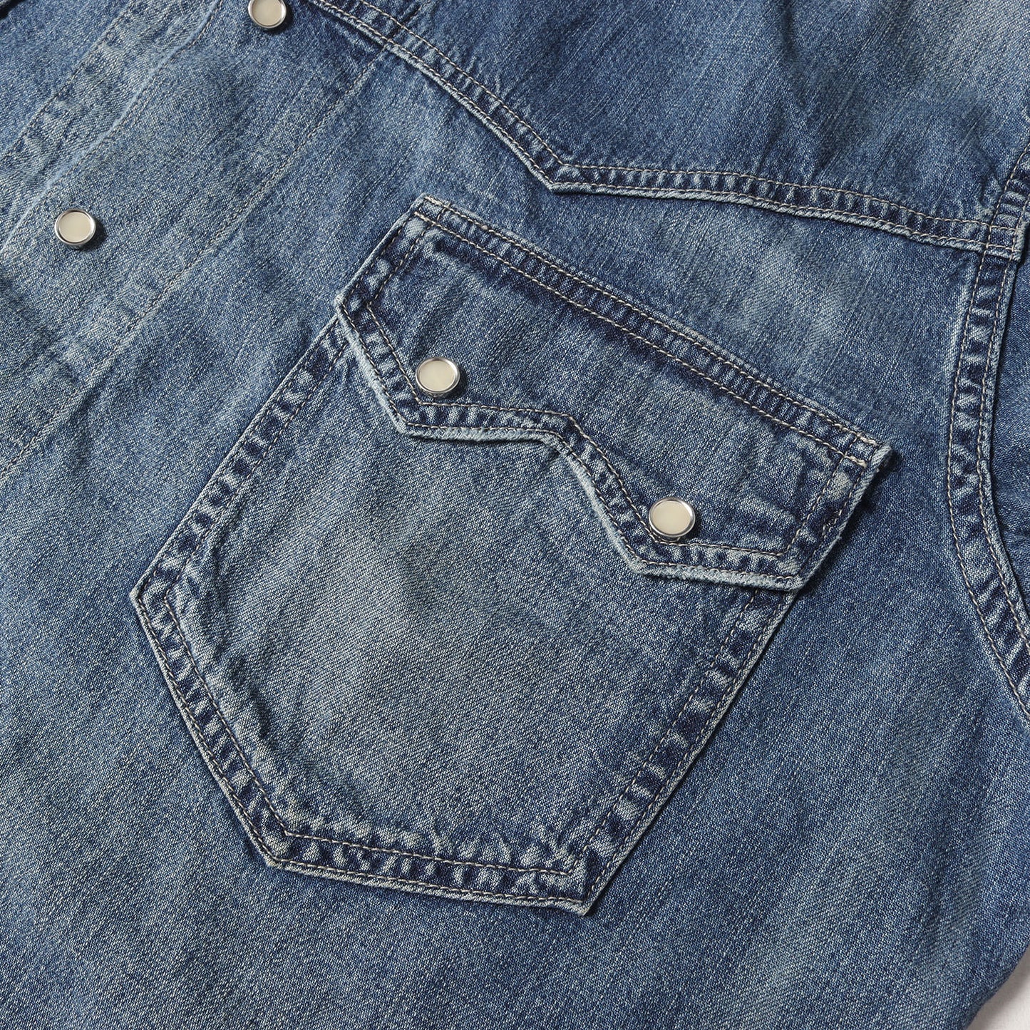[近年モデル] ヴィンテージ加工 デニム ウエスタン ジャケット (Hewson Indigo Denim Western Jacket)
