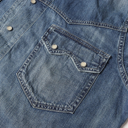 [近年モデル] ヴィンテージ加工 デニム ウエスタン ジャケット (Hewson Indigo Denim Western Jacket)