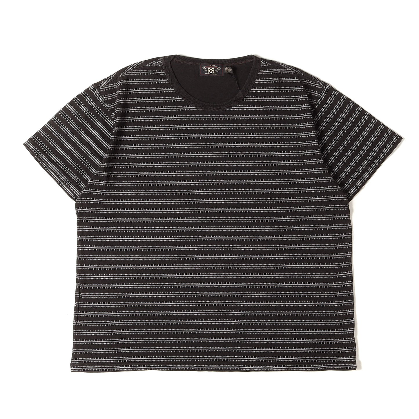 [近年モデル] ヴィンテージ加工 ボーダープリント クルーネック Tシャツ