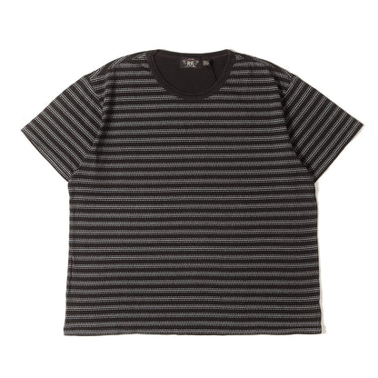 [近年モデル] ヴィンテージ加工 ボーダープリント クルーネック Tシャツ