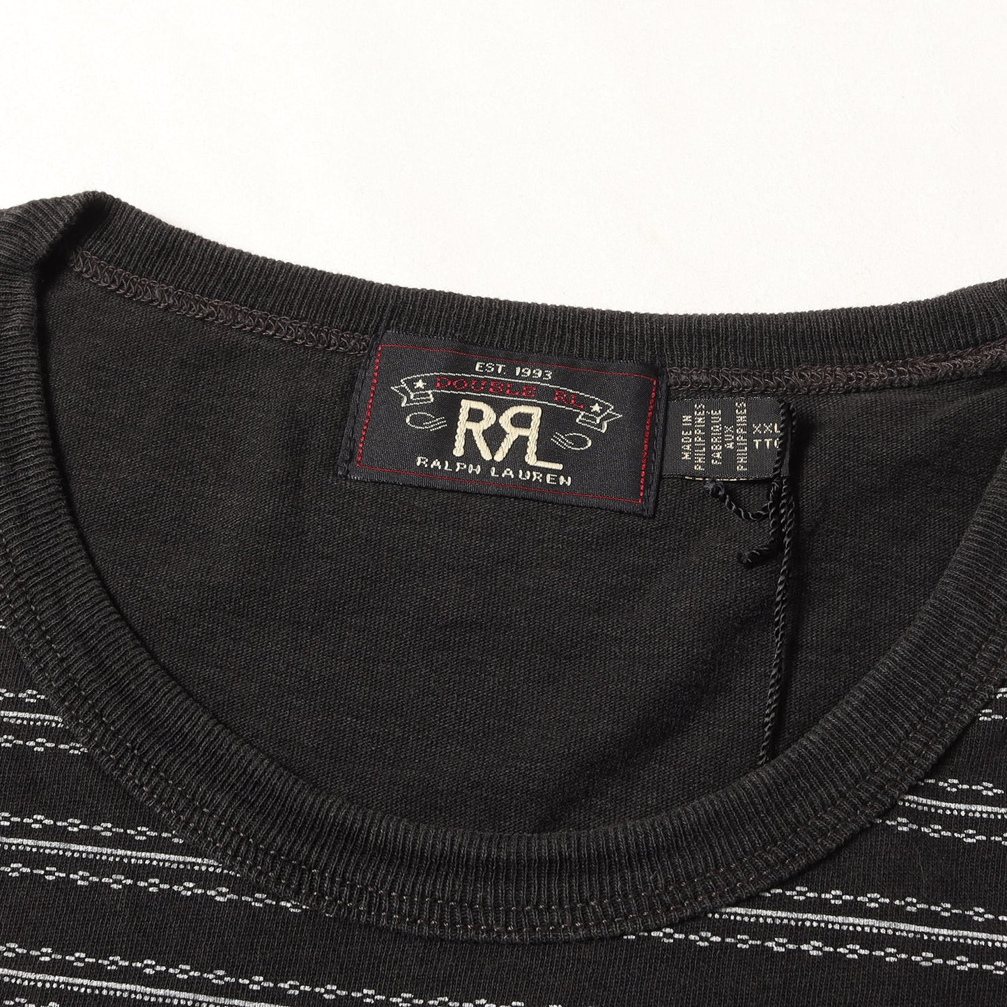 [近年モデル] ヴィンテージ加工 ボーダープリント クルーネック Tシャツ