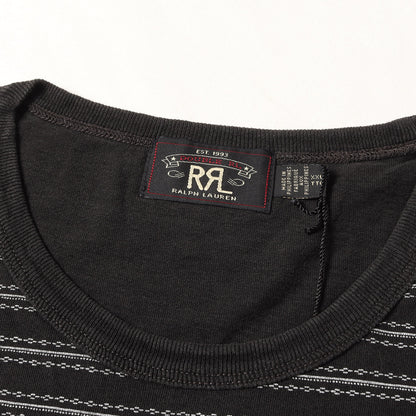 [近年モデル] ヴィンテージ加工 ボーダープリント クルーネック Tシャツ