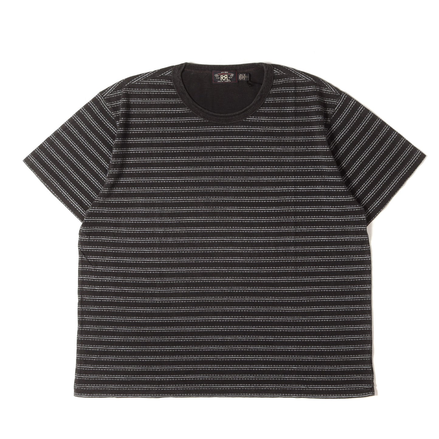 [近年モデル] ヴィンテージ加工 ボーダープリント クルーネック Tシャツ