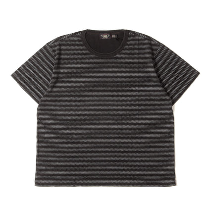 [近年モデル] ヴィンテージ加工 ボーダープリント クルーネック Tシャツ