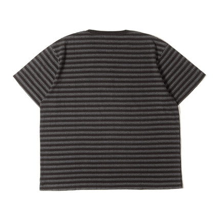 [近年モデル] ヴィンテージ加工 ボーダープリント クルーネック Tシャツ