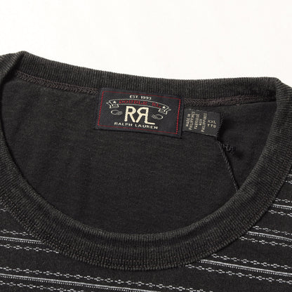 [近年モデル] ヴィンテージ加工 ボーダープリント クルーネック Tシャツ