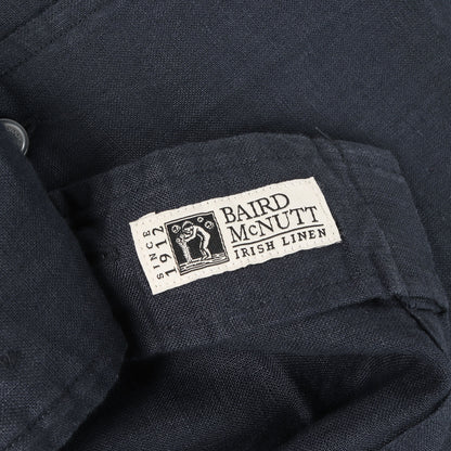 23SS ×BAIRD McNUTT アイリッシュリネン オープンカラー 半袖 ボタンシャツ