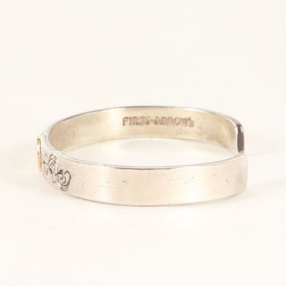 金メタル付き カラ草彫りバングル 8mm