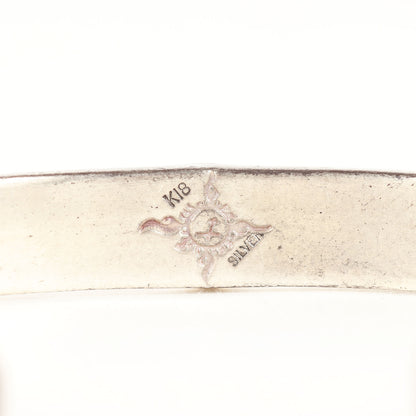 金メタル付き カラ草彫りバングル 8mm