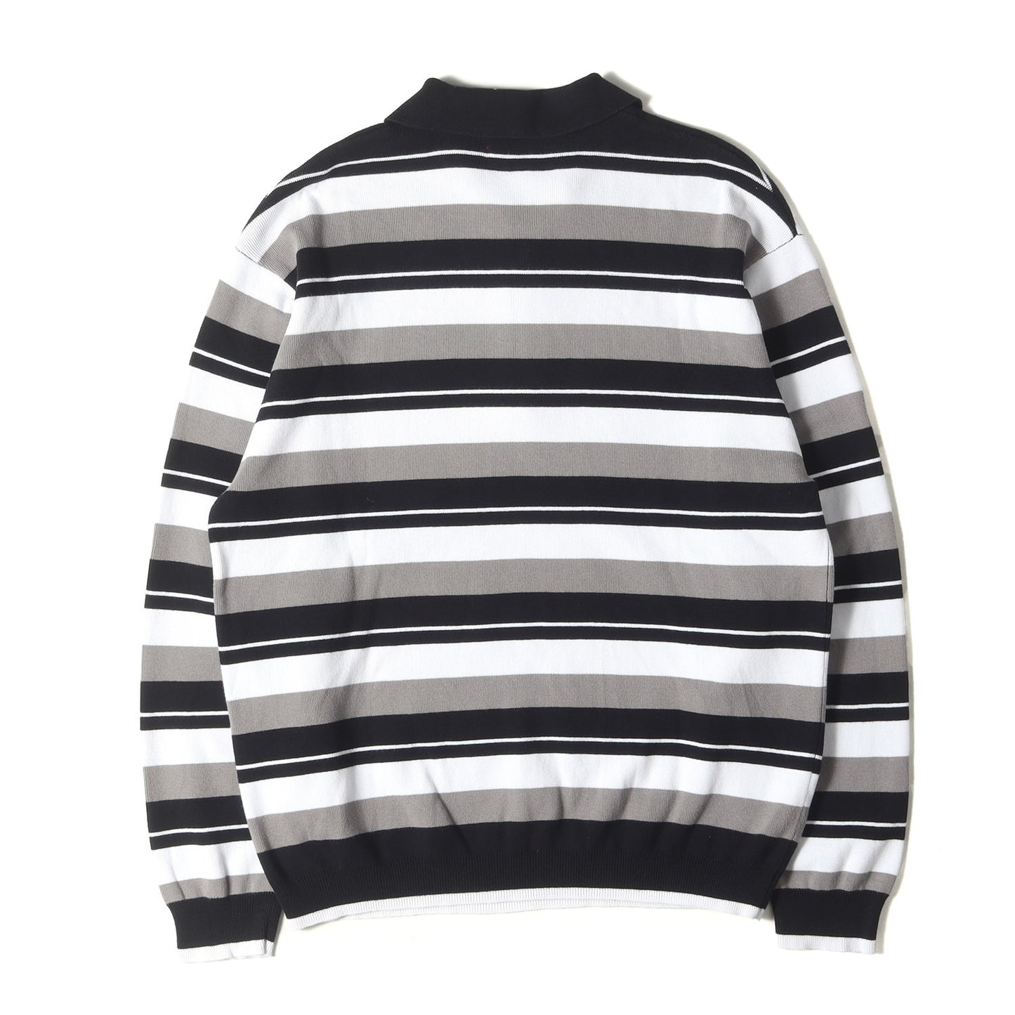 24AW ボーダー ジップ ロングスリーブ ポロシャツ(Stripe Zip L/S Polo)