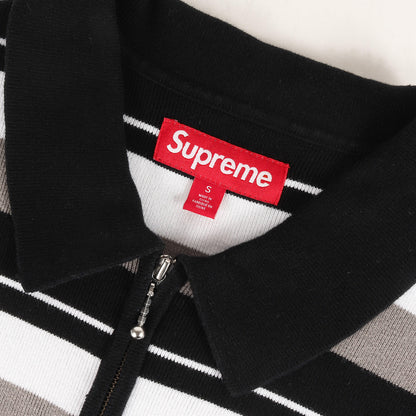 24AW ボーダー ジップ ロングスリーブ ポロシャツ(Stripe Zip L/S Polo)