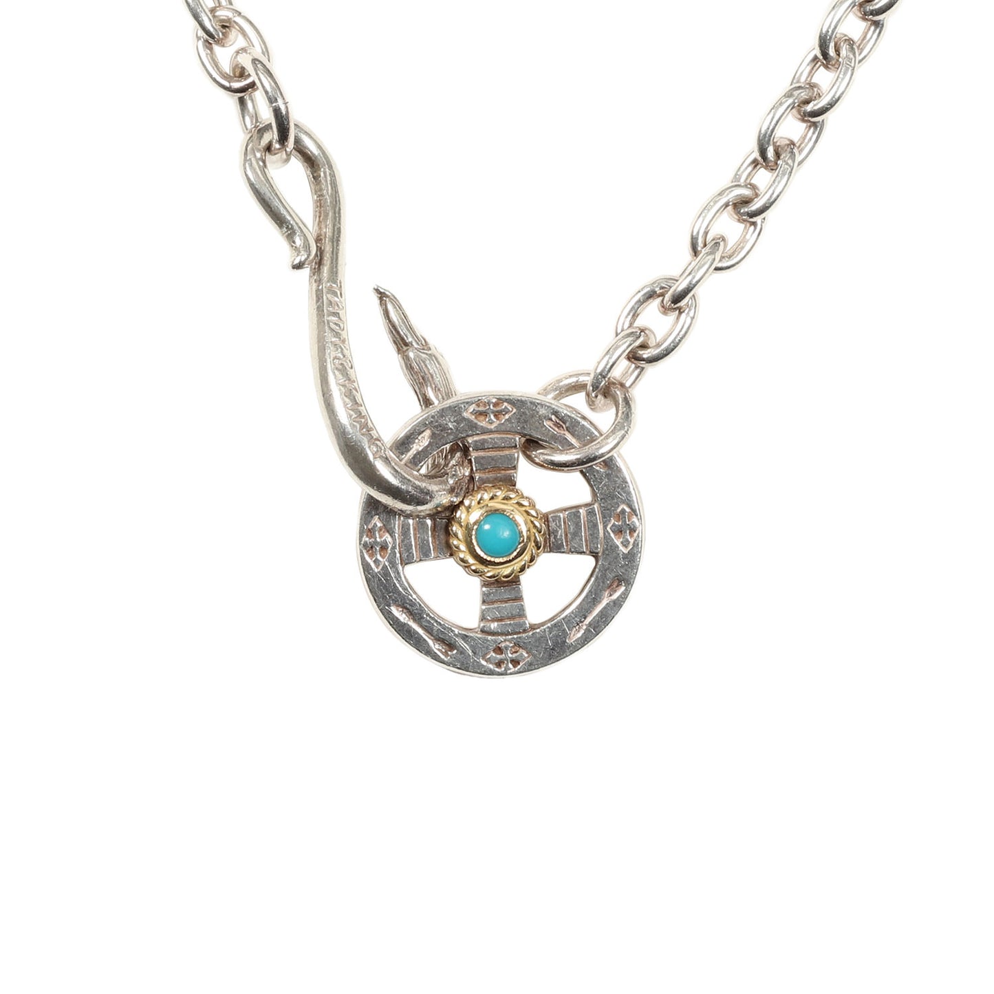 金縄目ターコイズ ネイティブホイール付き イーグルフック 太丸チェーン