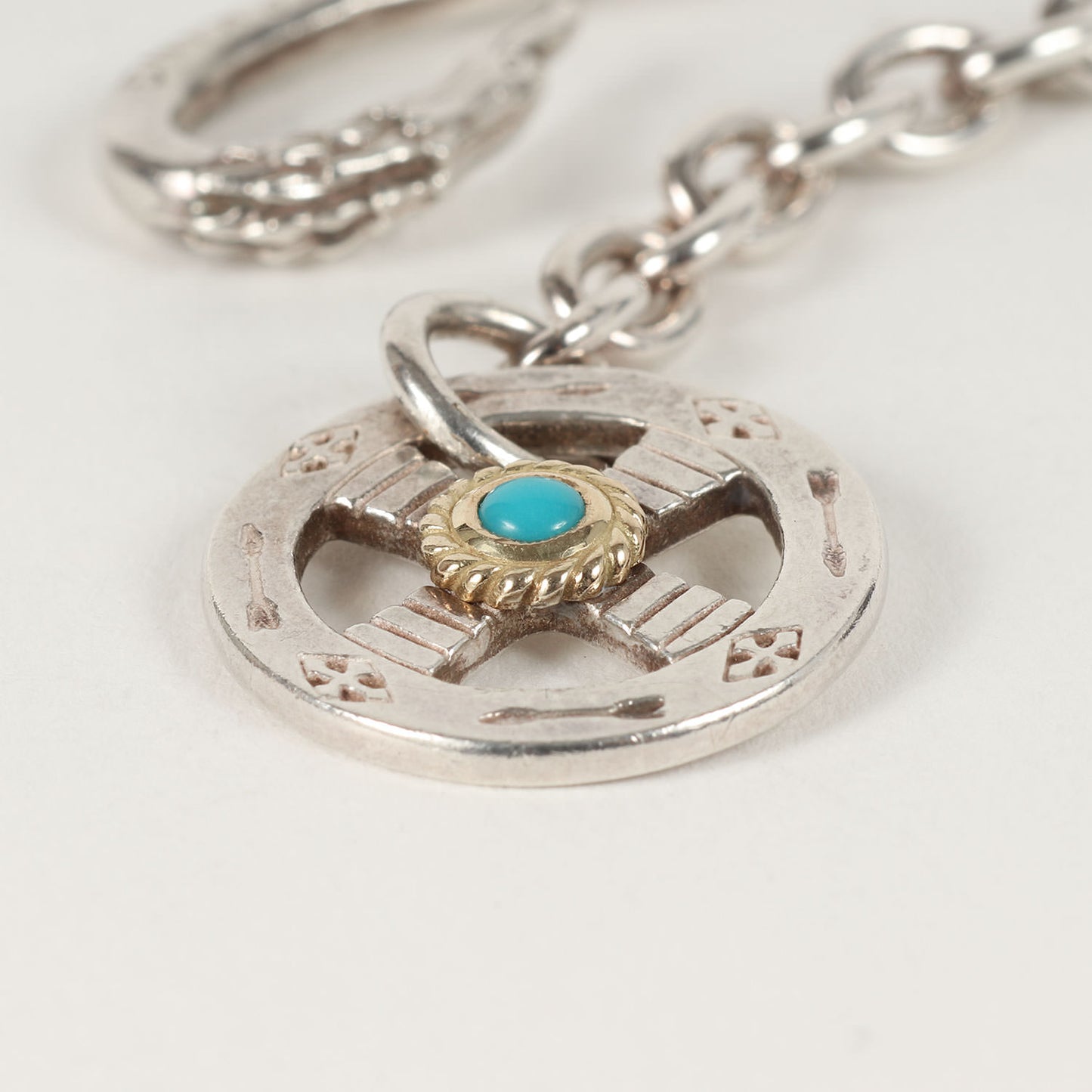 金縄目ターコイズ ネイティブホイール付き イーグルフック 太丸チェーン